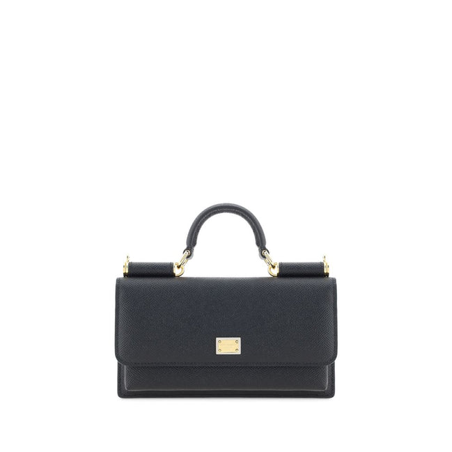 Dolce & Gabbana Black Micro Sicily Shoulder Bag