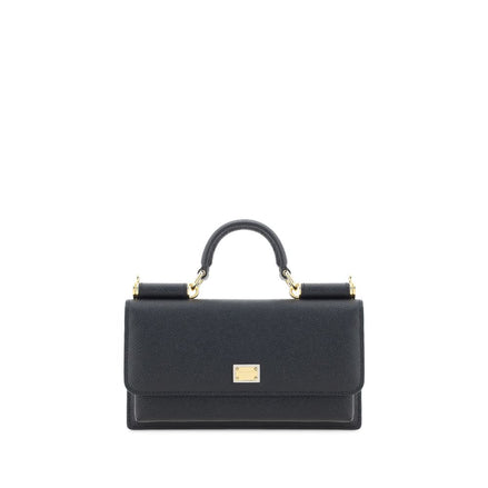 Dolce & Gabbana Black Calf Leather Shoulder Bag - Micro Sicily