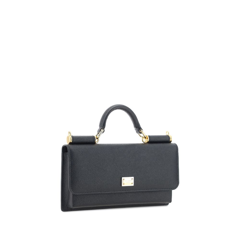 Dolce & Gabbana Black Micro Sicily Shoulder Bag