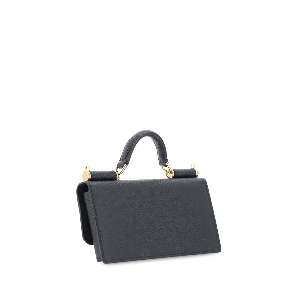 Dolce & Gabbana Black Micro Sicily Shoulder Bag