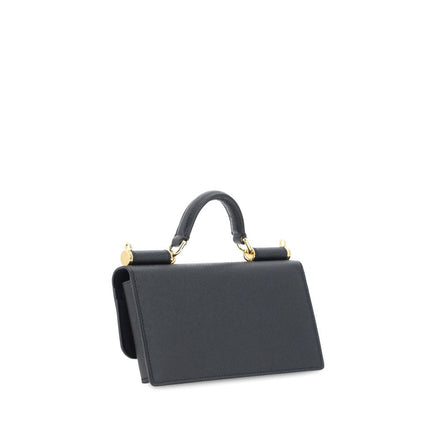 Dolce & Gabbana Black Micro Sicily Shoulder Bag