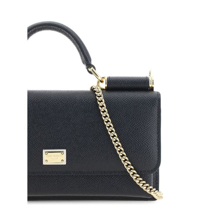 Dolce & Gabbana Black Micro Sicily Shoulder Bag