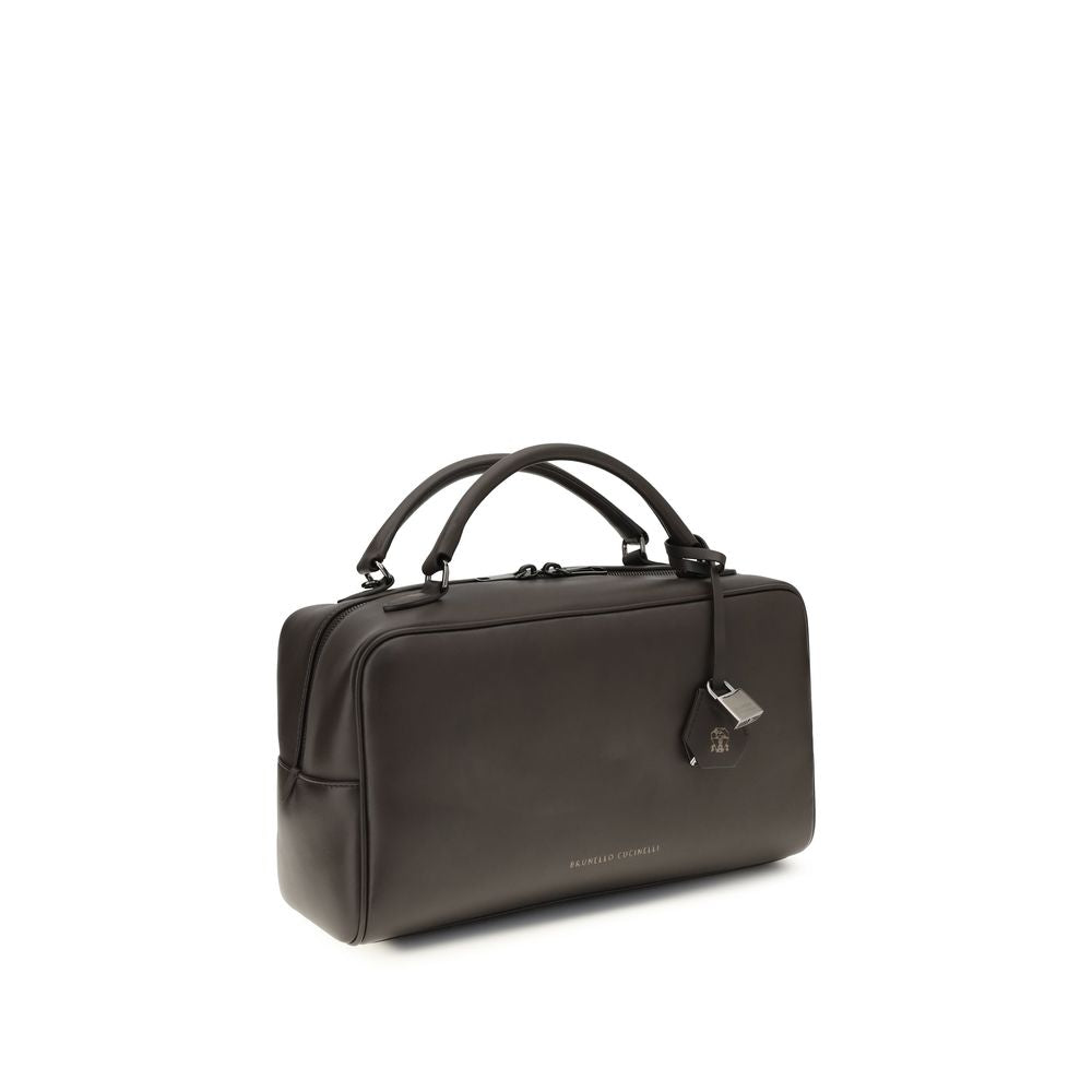 Brunello Cucinelli Brown Calf Leather Handbag