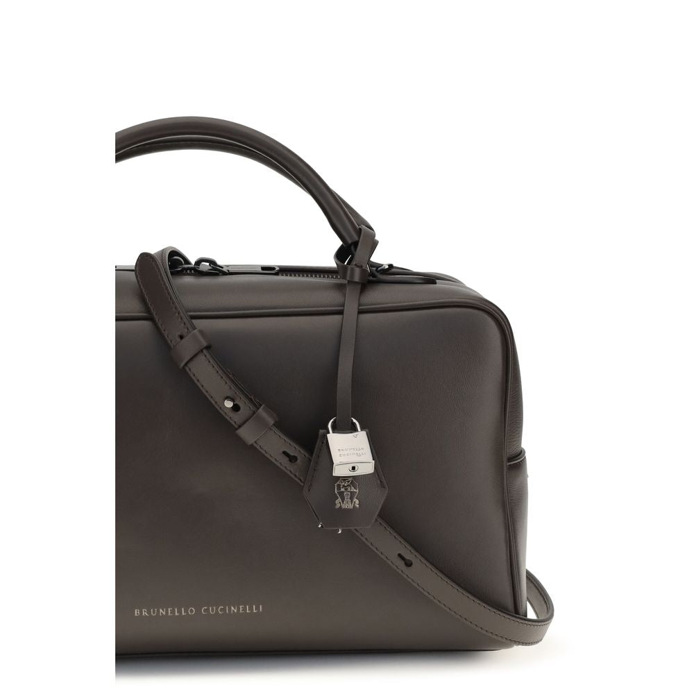 Brunello Cucinelli Brown Calf Leather Handbag
