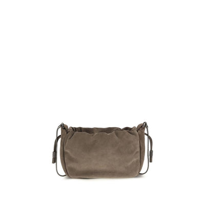 Brunello Cucinelli Brown Calf Leather Shoulder Bag - Women