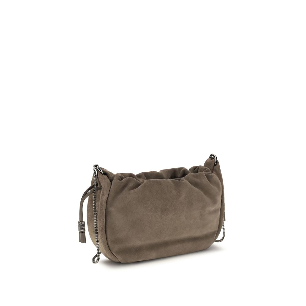 Brunello Cucinelli Brown Calf Leather Shoulder Bag - Women