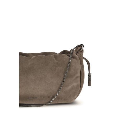 Brunello Cucinelli Brown Calf Leather Shoulder Bag - Women