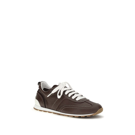 Brunello Cucinelli Brown Calf Leather Athletic Sneakers - Women