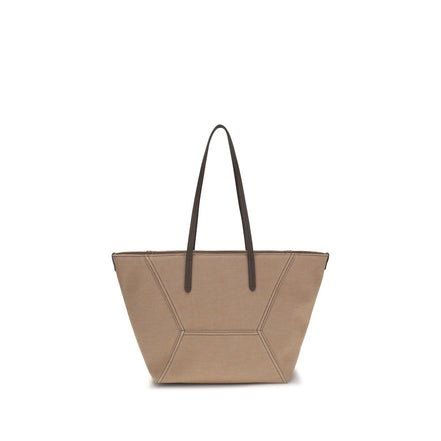 Brunello Cucinelli Beige Cotton Shoulder Bag
