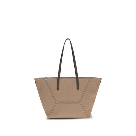 Brunello Cucinelli Beige Cotton Shoulder Bag
