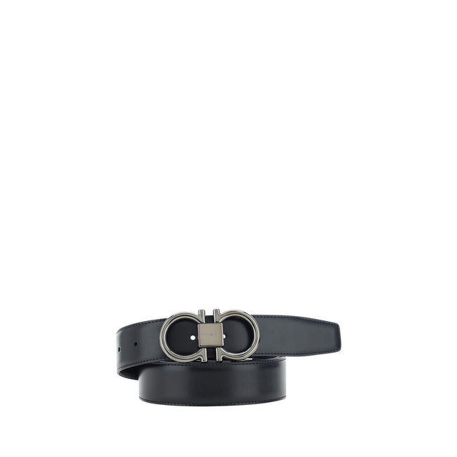 Ferragamo Black Leather Regular Belt