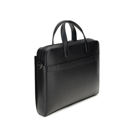 Ferragamo Black Calf Leather Briefcase