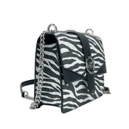 Michael Kors Greenwich Small Stampa Logo Borsa Tote a Tracolla con Catena Nero/Bianco $498