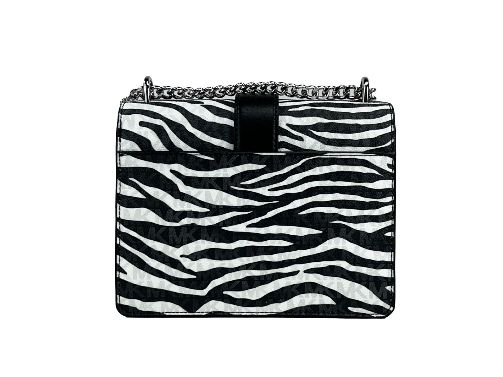 Michael Kors Greenwich Small Stampa Logo Borsa Tote a Tracolla con Catena Nero/Bianco $498