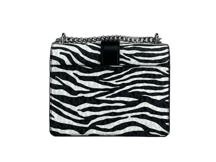 Michael Kors Greenwich Small Stampa Logo Borsa Tote a Tracolla con Catena Nero/Bianco $498