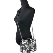 Michael Kors Greenwich Small Stampa Logo Borsa Tote a Tracolla con Catena Nero/Bianco $498