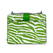 Borsa a tracolla con catena Michael Kors Greenwich piccola, con stampa logo, colore Jungle Green, €498