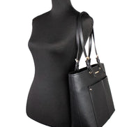 Michael Kors Borsa Donna Jet Set Travel Media Tote Doppia Tasca Nero/Argento 35F3GTVT8B-001