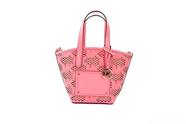 Borsa a tracolla Michael Kors Kimber piccola in pelle Tea Rose con cerniera 2 in 1