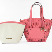 Borsa a tracolla Michael Kors Kimber piccola in pelle Tea Rose con cerniera 2 in 1
