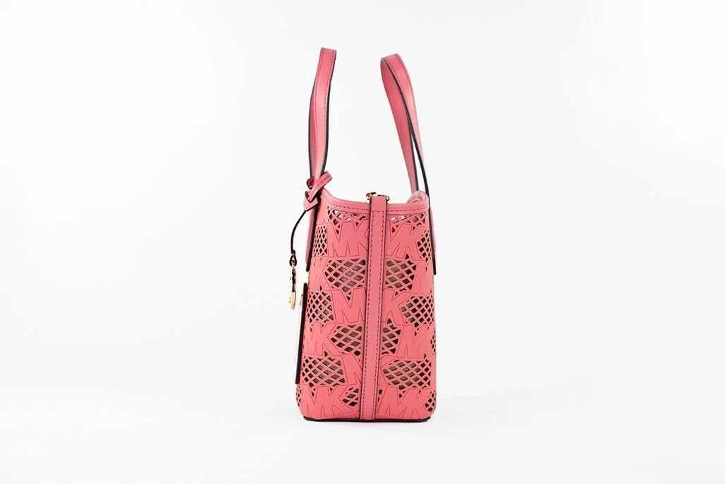 Borsa a tracolla Michael Kors Kimber piccola in pelle Tea Rose con cerniera 2 in 1