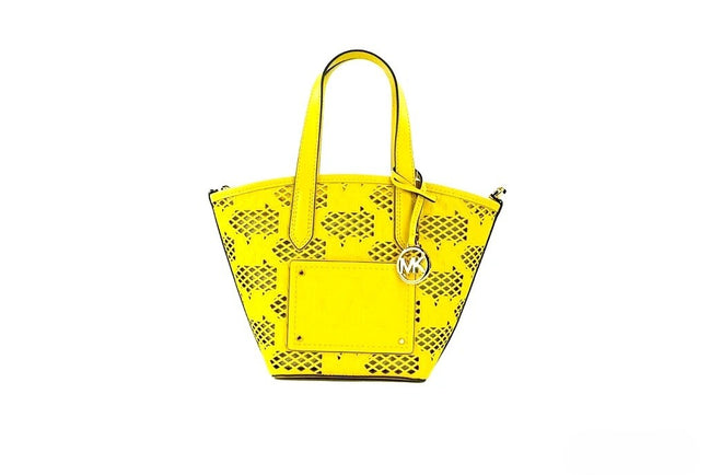 Borsa a tracolla tote Michael Kors Kimber Small 2-in-1 con cerniera, in pelle color narciso