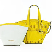 Borsa a tracolla tote Michael Kors Kimber Small 2-in-1 con cerniera, in pelle color narciso