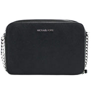 Borsa a tracolla Michael Kors Jet Set grande in pelle Saffiano nera East West