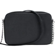 Borsa a tracolla Michael Kors Jet Set grande in pelle Saffiano nera East West