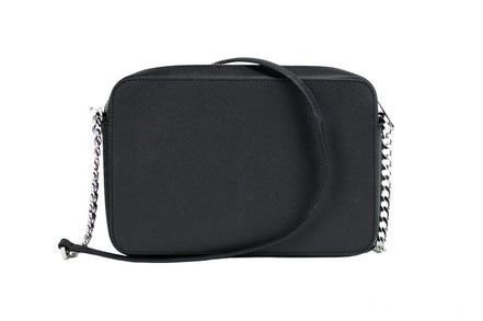 Borsa a tracolla Michael Kors Jet Set grande in pelle Saffiano nera East West