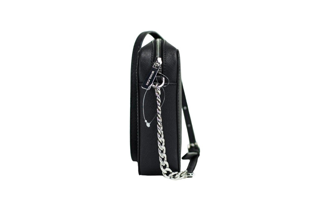 Borsa a tracolla Michael Kors Jet Set grande in pelle Saffiano nera East West