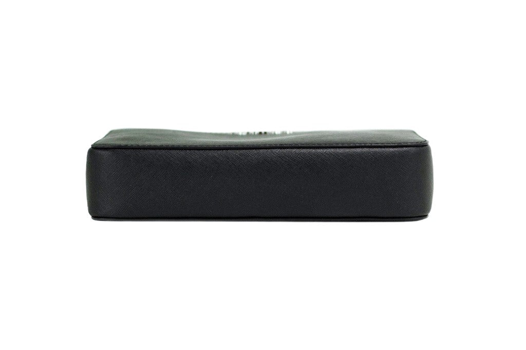 Borsa a tracolla Michael Kors Jet Set grande in pelle Saffiano nera East West