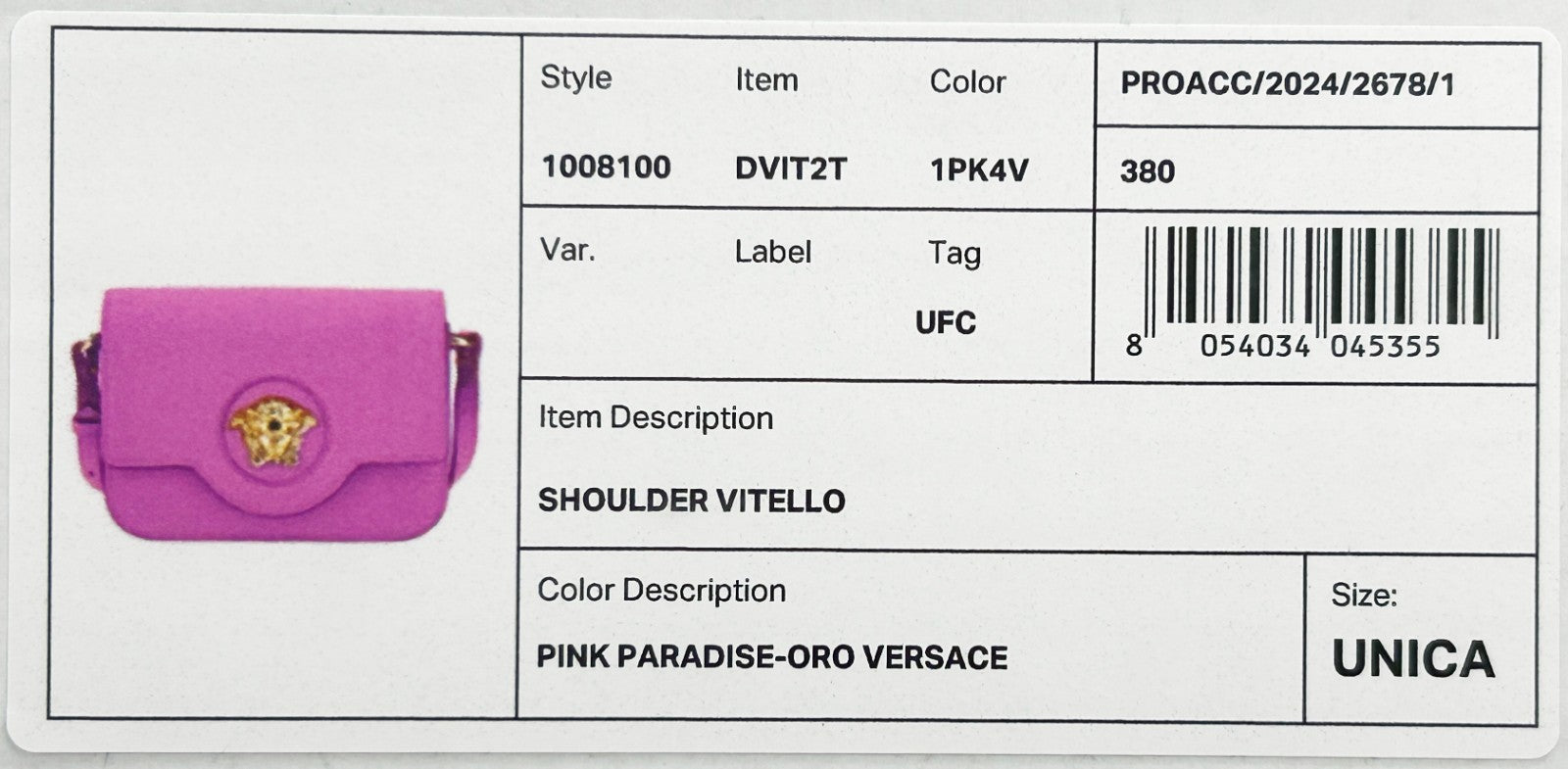 Borsa a tracolla Versace La Medusa in pelle rosa