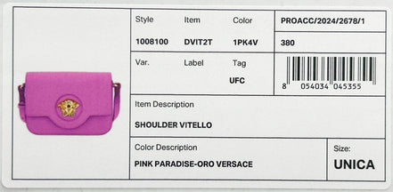 Borsa a tracolla Versace La Medusa in pelle rosa
