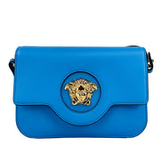 Borsa a tracolla Versace La Medusa in pelle blu