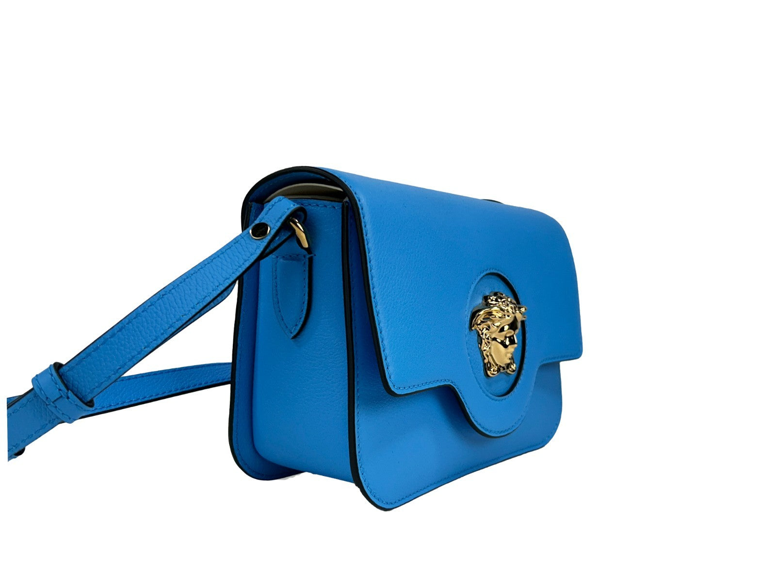 Borsa a tracolla Versace La Medusa in pelle blu