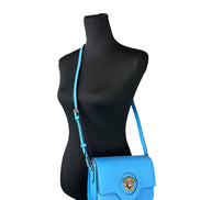 Borsa a tracolla Versace La Medusa in pelle blu