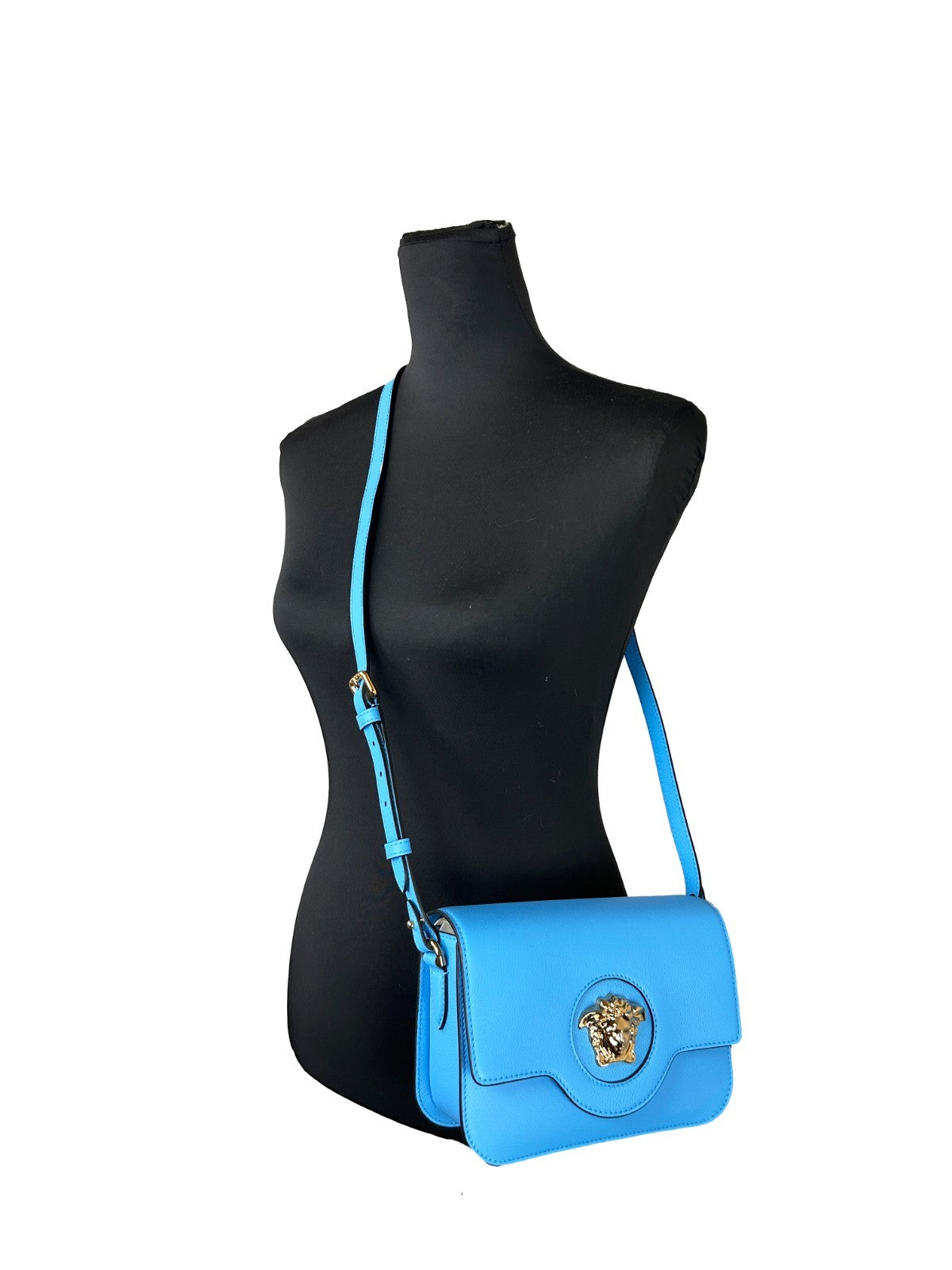 Borsa a tracolla Versace La Medusa in pelle blu