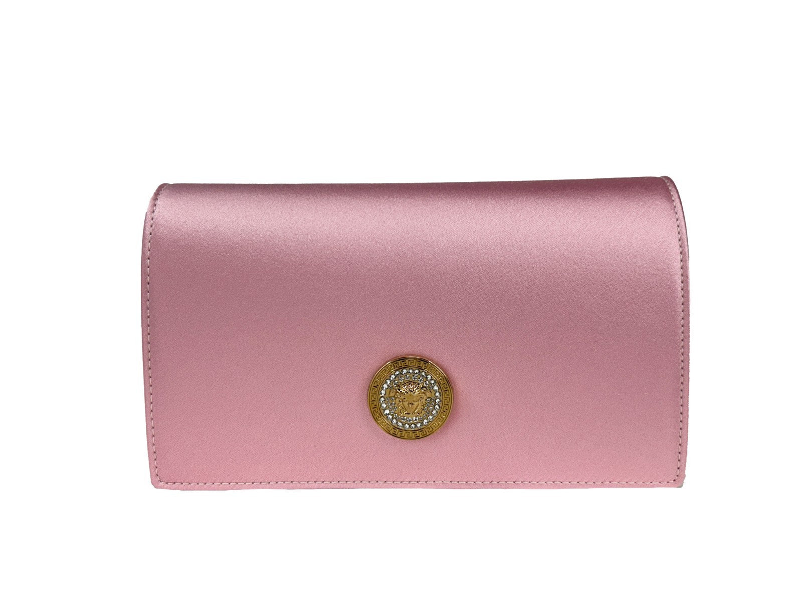Sac bandoulière mini chaîne Versace Medusa en satin orné de cristaux