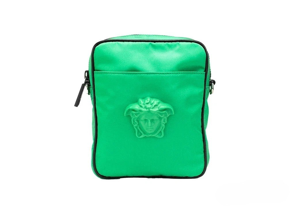 Sac bandoulière Versace Medusa en nylon vert vif