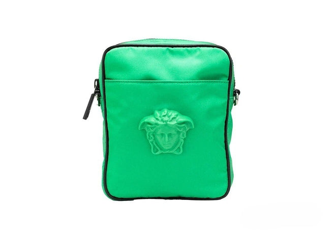 Sac bandoulière Versace Medusa en nylon vert vif