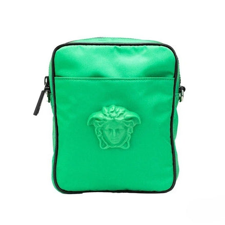 Versace Green Medusa Nylon Crossbody Bag