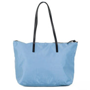 Sac fourre-tout Versace Portuna Medusa en nylon et cuir, bleu pervenche, taille moyenne