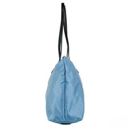 Sac fourre-tout Versace Portuna Medusa en nylon et cuir, bleu pervenche, taille moyenne