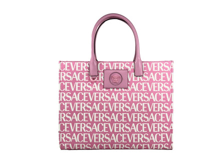 Grand cabas Versace Medusa en toile rose pâle