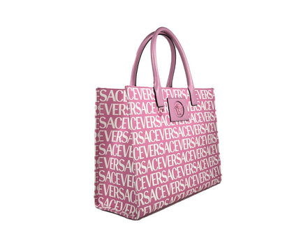 Grand cabas Versace Medusa en toile rose pâle
