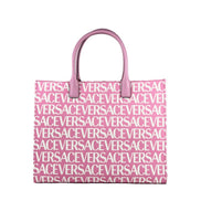 Grand cabas Versace Medusa en toile rose pâle
