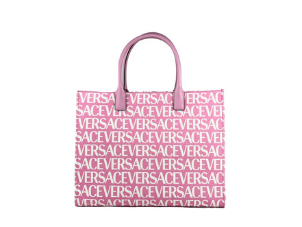 Grand cabas Versace Medusa en toile rose pâle