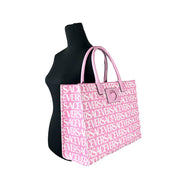 Grand cabas Versace Medusa en toile rose pâle