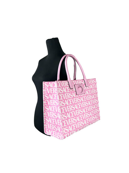 Grand cabas Versace Medusa en toile rose pâle
